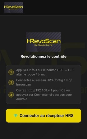 Page d'accueil de l'application